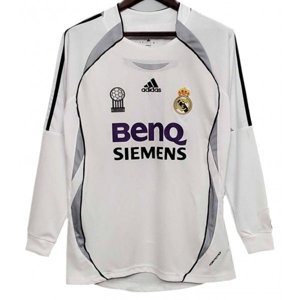 Camisa I Real Madrid 2006 2007 Adidas Retro Manga comprida